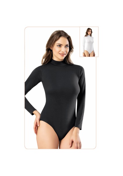 Loule Kadın 3'lü Uzun Kollu Balıkçı Yaka %95 Pamuklu Kancalı Body Beyaz