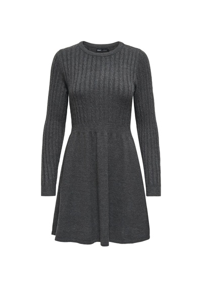 Only Strickkleid Onlfia Kleid Dark Grey Melange