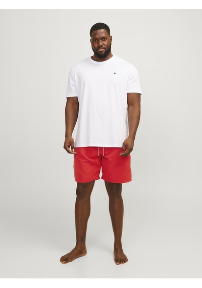 Jack&jones Plus Erkek Regular Fit Şort - Minimalist Yaz Şortu Kırmızı