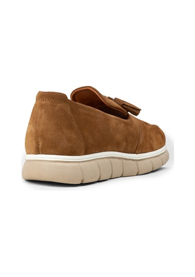 Deery Erkek Hakiki Süet Taba Rengi Püsküllü Loafer - 02048mtbae01