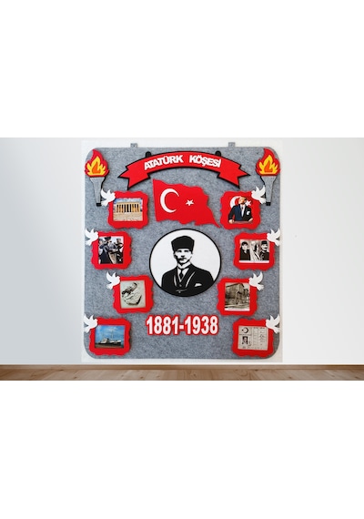 Atkp24 Atatürk Köşesi Panosu Zeminli Keçeden Eğitim Materyali
