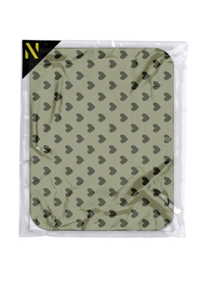 Haki Renkli Kalpli Desenli Ergonomik Mouse Pad, Kaymaz Yüzey İle Ev Ve Ofis Kullanımı İçin İdeal