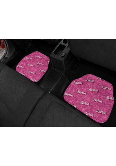 Barbie Yazılı Pembe Dekor Paspas A Kalite Baskılı Oto Halı Paspas Takımı 4 Takım Ön Arka Takım