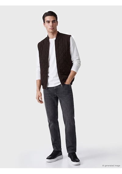 Lcwaıkıkı Classic Kahverengi Regular Fit Kolej Yaka Erkek Triko Yelek