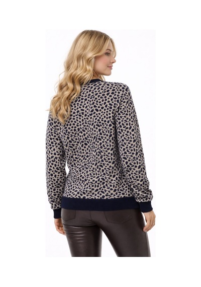 Gürkan Kadın Leopar Desen Triko Kazak Bgl-st05284 Siyah