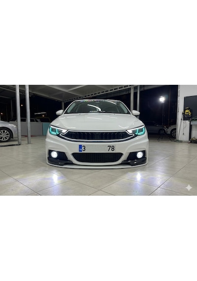 Fiat Egea Ön Panjur 2020+ Bmw M Dizayn Led Li Piano Black  Soketli Siyah - Siyah