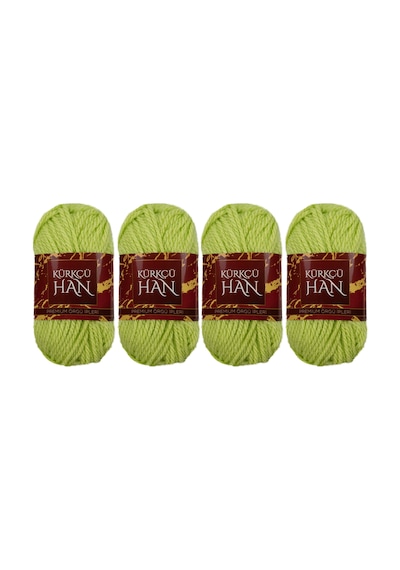 Kürkçü Han Boni %100 Akrilik Örgü İpi 35g 59m 4 Lü Paket Açık Yeş