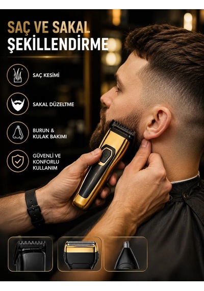 3'ü 1 Arada Şarjlı Kişisel Bakım Ve Tıraş Makinesi Mh-hs8835-1632