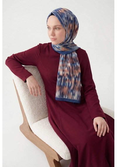 Silk Home Su Yolu Desen Somon 75x195 Soft Şal Çok Renkli