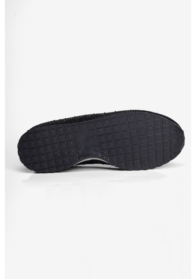 Mubiano Kadın Süet Sneaker Taşlı Bağcıklı Mely Siyah