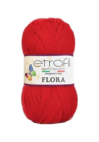 Tr Etrofil Flora Patiklik Çoraplık El Örgü İpi 73034 Kırmızı Diğer
