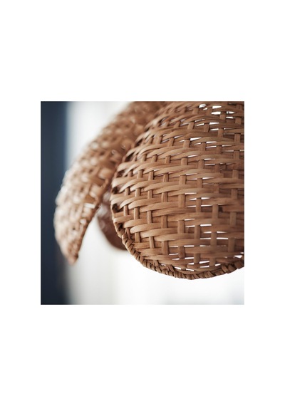 Sarkıt Lamba Abajur Başlığı, Rattan, 45 Cm