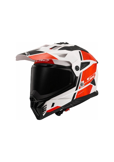 Ls2 Pıoneer 2 Hıll Kask Siyah Vizör Beyaz Kırmızı