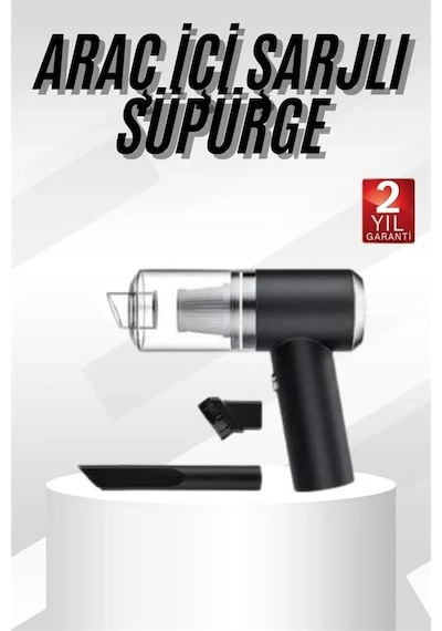 Yeni Nesil Mini Vakumlu Araç Süpürgesi El Süpürgesi Şarjlı 1