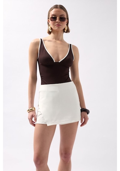 Basic Mini Şort Etek Beyaz