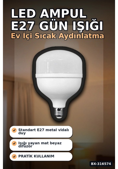 Led Ampul 35w Gün Işığı 3200k E27 Duy 2200 Lümen 180 Derece Ip20 - 1 Adet Bx-316574
