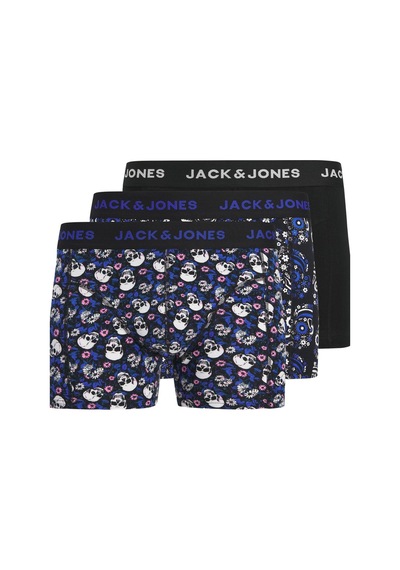Jack & Jones Jacflower Skull Pamuklu Erkek Boxer 3 Lü Paket Siyah