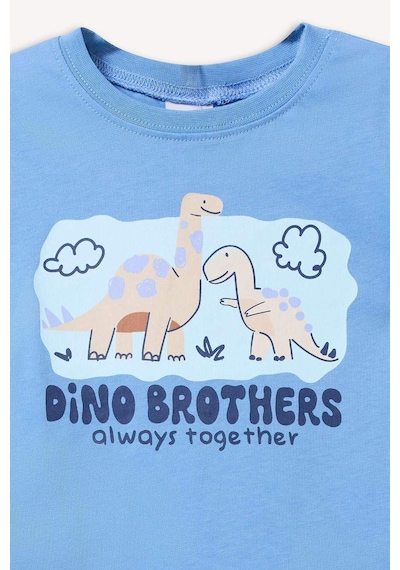 Defacto Dinozor Baskılı 2li Pijama Takımı Erkek Bebek H4034a526hsbe194 Mavi-be194