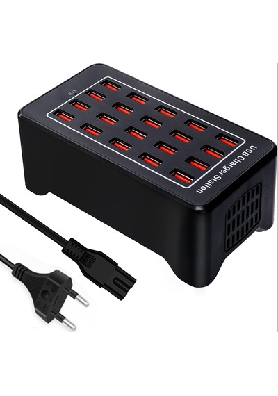 100w 20 Portlu Çok Fonksiyonlu Masaüstü Akıllı Usb Şarj İstasyon