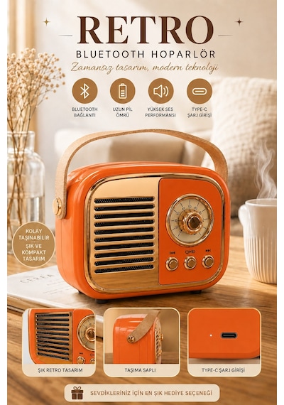 Jasper Jpr-4502 Klasik Retro Müzik Kutusu Usb-sd Kart- Aux - Bluetooth Destekli