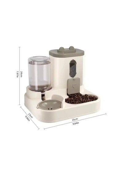 Kedi & Köpek Mama Ve Su Kabı 2.2l Mama + 800 Ml Su Hazneli Standlı Pratik Ve Hijyenik Besleme Seti