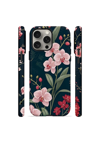 Velvoria Valestra Gece Orkide Apple iPhone Uyumlu 15 Pro Darbe Korumalı Kılıf Valestra Select - Gece Orkide