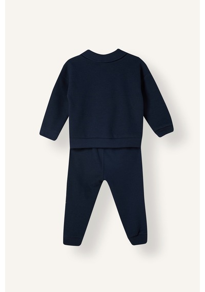 Defacto Baskılı Uzun Kollu Sweatshirt Üst Lastikli Paça Eşofman Altı 2li Takım Erkek Bebek F9437a526wnnv71 Lacivert-nv71