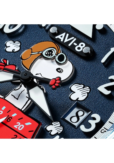 Avı-8 Hawker Hurricane Av-4151-04 Mckellar Dual Time Peanuts Snoopy Flying Ace Limited Edition Erkek Gri
