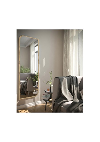 Safir Meşe Çapraz Oval Dekoratif Boy Aynası 40x120,meşe Genel