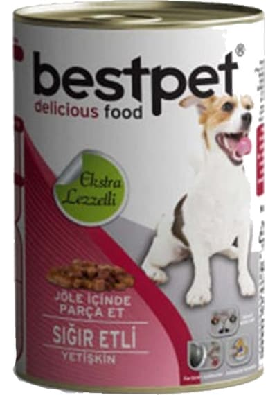 Bestpet With Beef Jöle İçinde Parça Sığır Etli Konserve Yetişkin Köpek Maması 415 G
