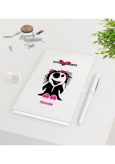 Kişiye Özel Sevgililer Günü Beyaz Defter Kalem Seti-104