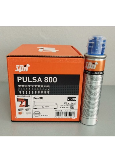Spit P40P+ Gazlı Çivi Çakma Tabancası + Pulsa 800 C6-30 Standart Beton Çivisi 5000 Adet