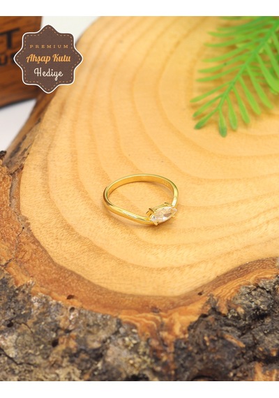 Mekik Model Mozanit Taşlı Gold Kaplama 925 Ayar Gümüş Kadın Yüzük 201025888