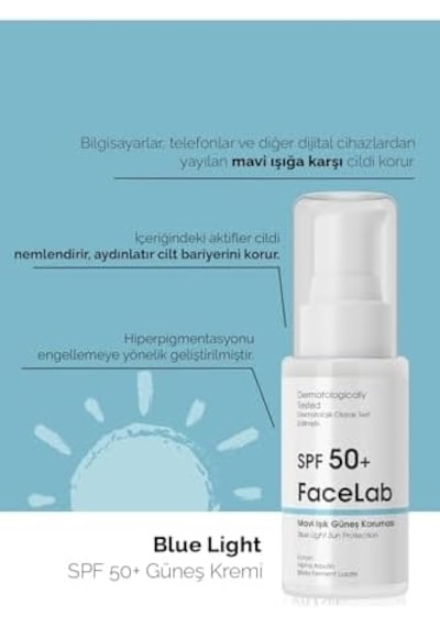 Facelab Alpha Arbutin İçerikli Spf 50 Ve Mavi Işık Güneş Koruması Blue Light Sun Protection 50 Ml