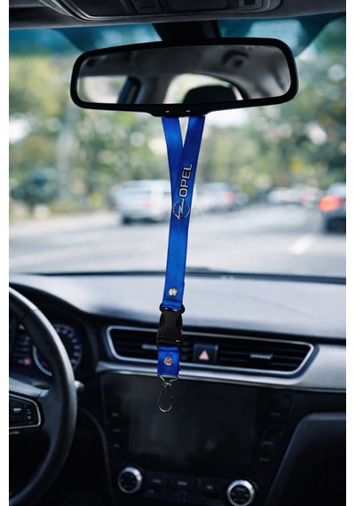 Opel Logolu Sarı & Mavi Anahtarlıklı Oto Ayna Askısı İkili Set Sarı & Mavi