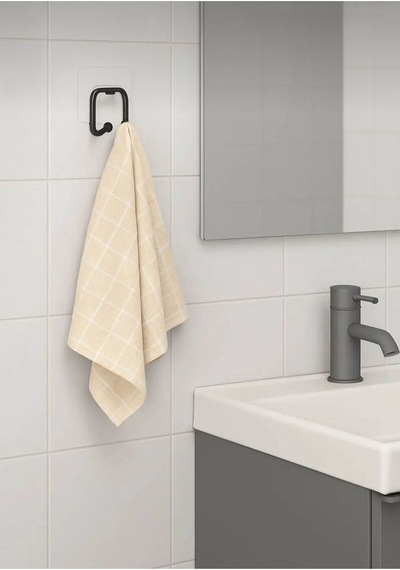 Yapışkanlı 2 Adet Çift Kancalı Banyo Mutfak Askısı Metal Askılık Duvar Askı Organizer Siyah Diğer