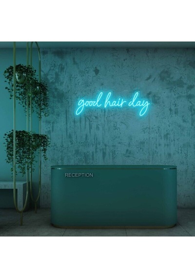Good Hair Day Yazılı Neon Tabela Turkuaz
