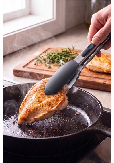 Bambu Saplı Gri Silikon Servis Seti 5 Parça Yanmaz Yapışmaz Silikon Mutfak Gereçleri Kepçe, Spatula, Kaşık Ve Kilitli Mutfak Maşası Gri Gri Bambu Saplı Gri Silikon Servis Seti 5 Parça Yanmaz Yapışmaz Silikon Mutfak Gereçleri Kepçe, Spatula, Kaşık Ve Kilitli Mutfak Maşası Gri Gri