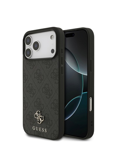 Apple iPhone Uyumlu 18 Pro Max Kılıf Guess  Lisanslı M-safe Şarj Özellikli Small 4g Classic Kapak Siyah