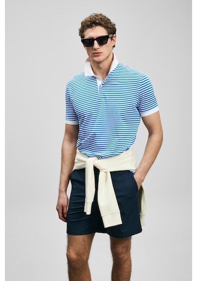 Lufian Landon Smart Erkek Polo Tişört Saks Saks 111040248100240