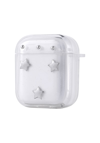 Apple Uyumlu AirPods Airbag 44 Airbag Tasarımlı Simli Şeffaf Kutup Kılıf