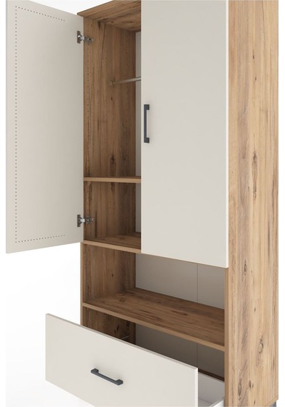 Hyperion Dolap 3 Raflı Tek Çekmeceli Tek Askılı 88x44x195 Çam-aytaşı Atlas Çam