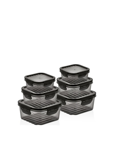 Jasper JPR-0113 Saklama Kabı Plastik Seti Antrasit 1400 ML + 800 ML + 400 ML