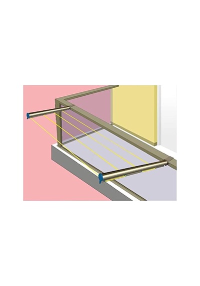 Katar Bronz Balkon Kurutma Askısı Kare Korkuluk 60x25 Çok Renkli