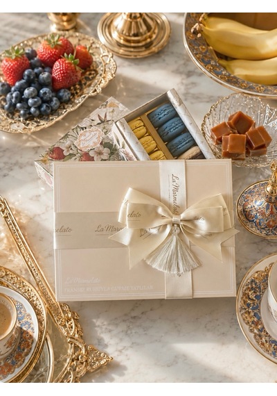 La Marmelato El Yapımı Fransız Makaronu 24'lü 4 Lezzetli Premium Hediye Kutusu Seti No 1