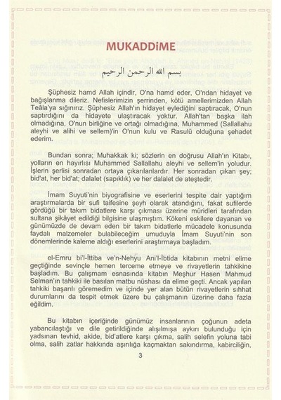 Sünnet Ve Bid'at El-emru Bi'l-ittiba Ve'n-nehyu Ani'l-ibtida ...