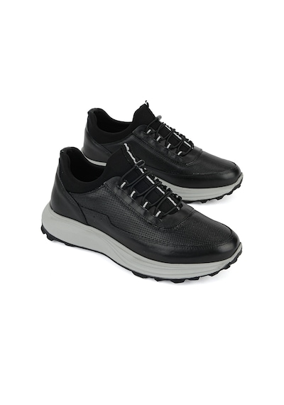 Ziya, Erkek Hakiki Deri Sneaker 161423z522 Siyah 161423z522 000