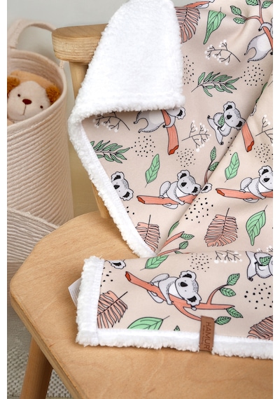 Fluffy Bebek Battaniyesi 80x100 Cm Koala Kundak Puset Çift Taraflı Koyun Tüyü Battaniye