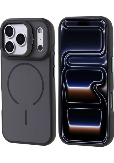Apple Uyumlu iPad iPhone 17 Pro Kılıf M-safe Şarj Özellikli Kamera Standlı Zore Notron Kapak Çok Renkli