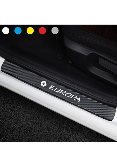 Renault Europa Için Karbon Kapı Eşiği Sticker ( 4 Adet )